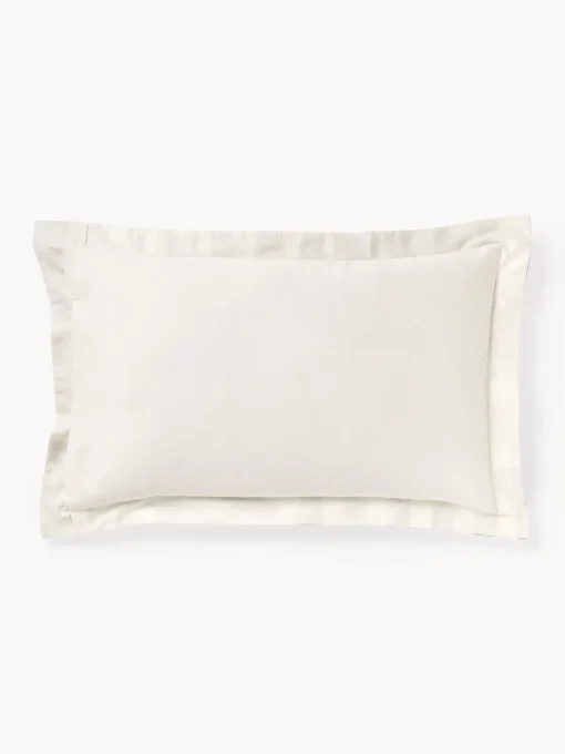 Westwing Collection Funda de almohada de satén a rayas con dobladillo Brendan