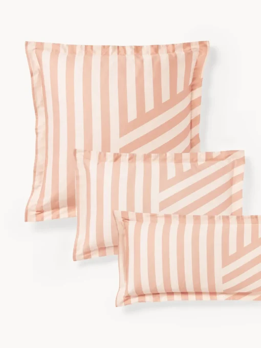 Westwing Collection Funda de almohada de satén a rayas con dobladillo Brendan^ Fundas De Almohadas