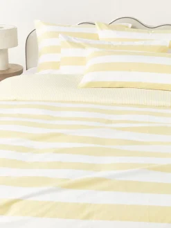 Westwing Collection Funda de almohada doble cara de algodón a rayas Lorena^ Mantas