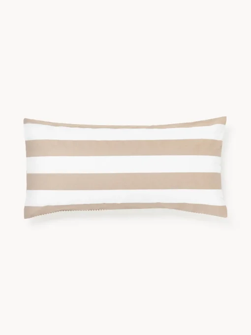 Westwing Collection Funda de almohada doble cara de algodón a rayas Lorena