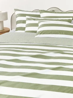 Westwing Collection Funda de almohada doble cara de algodón a rayas Lorena