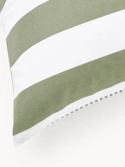 Westwing Collection Funda de almohada doble cara de algodón a rayas Lorena