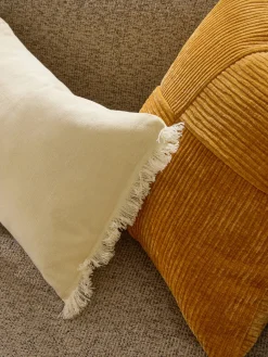 Westwing Collection Funda de cojín de terciopelo de estructura lineal fina Fiona^ Mantas|Cojines Decorativos