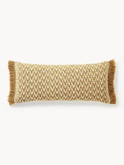 Westwing Collection Funda de cojín para exterior con tejido artesanal y flecos Suria^ Mantas|Cojines De Exterior