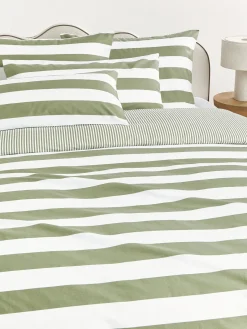 Westwing Collection Funda nórdica doble cara de algodón a rayas Lorena^ Mantas
