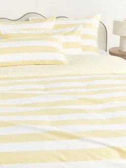 Westwing Collection Funda nórdica doble cara de algodón a rayas Lorena