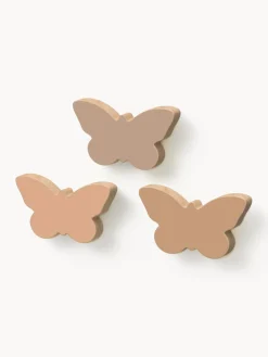 Niños Cam Cam Copenhagen Ganchos de pared artesanales de madera de haya Butterfly, 3 uds.