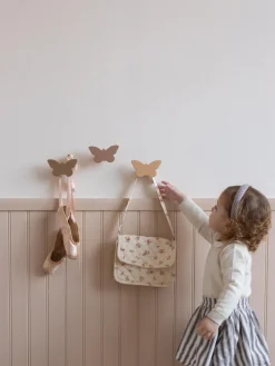 Niños Cam Cam Copenhagen Ganchos de pared artesanales de madera de haya Butterfly, 3 uds.