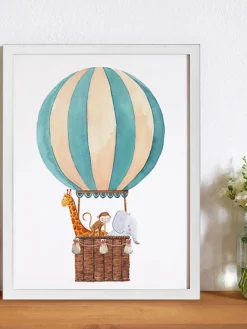 Any Image Impresión digital enmarcada Balloon^Niños Decoración Infantil