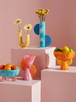 Jonathan Adler Jarrón artesanal en look mármol Mustique, 20 cm