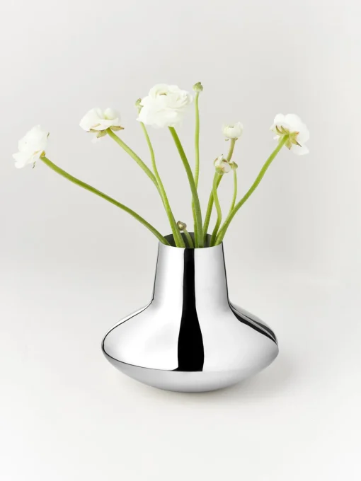 GEORG JENSEN Jarrón de acero inoxidable Henning Koppel, 22 cm
