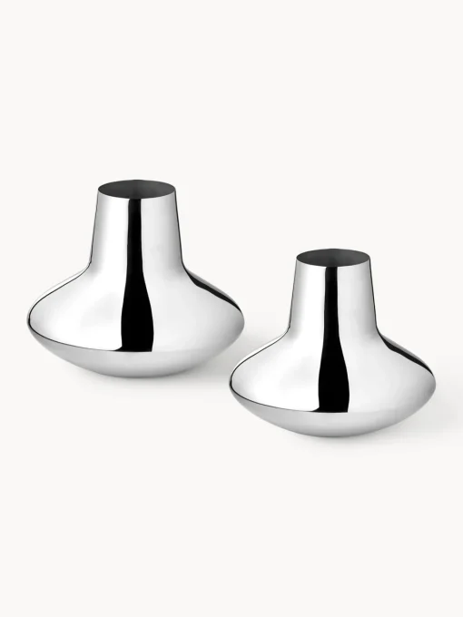 GEORG JENSEN Jarrón de acero inoxidable Henning Koppel, 22 cm