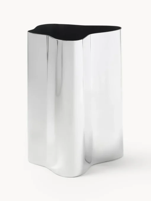 Westwing Collection Jarrón de acero inoxidable Vine, 18 cm