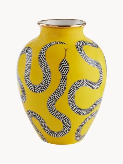 Jonathan Adler Jarrón de porcelana con detalle de oro Eden, 27 cm