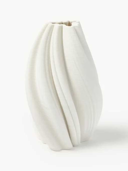 Westwing Collection Jarrón de porcelana impreso en 3D Melody, 18 cm