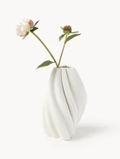 Westwing Collection Jarrón de porcelana impreso en 3D Melody, 18 cm