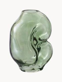 HKLIVING Jarrón de vidrio artesanal Gleam, 18 cm^ Jarrones|Jarrones
