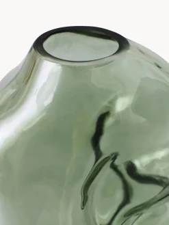 HKLIVING Jarrón de vidrio artesanal Gleam, 18 cm^ Jarrones|Jarrones