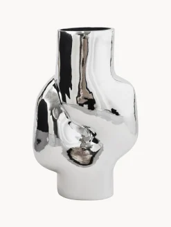 HKLIVING Jarrón de vidrio artesanal Gleam, 32 cm^ Jarrones|Jarrones