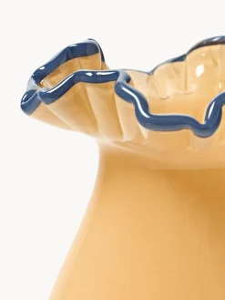 Westwing Collection Jarrón de vidrio soplado con adornos Gloria, Al 24 cm