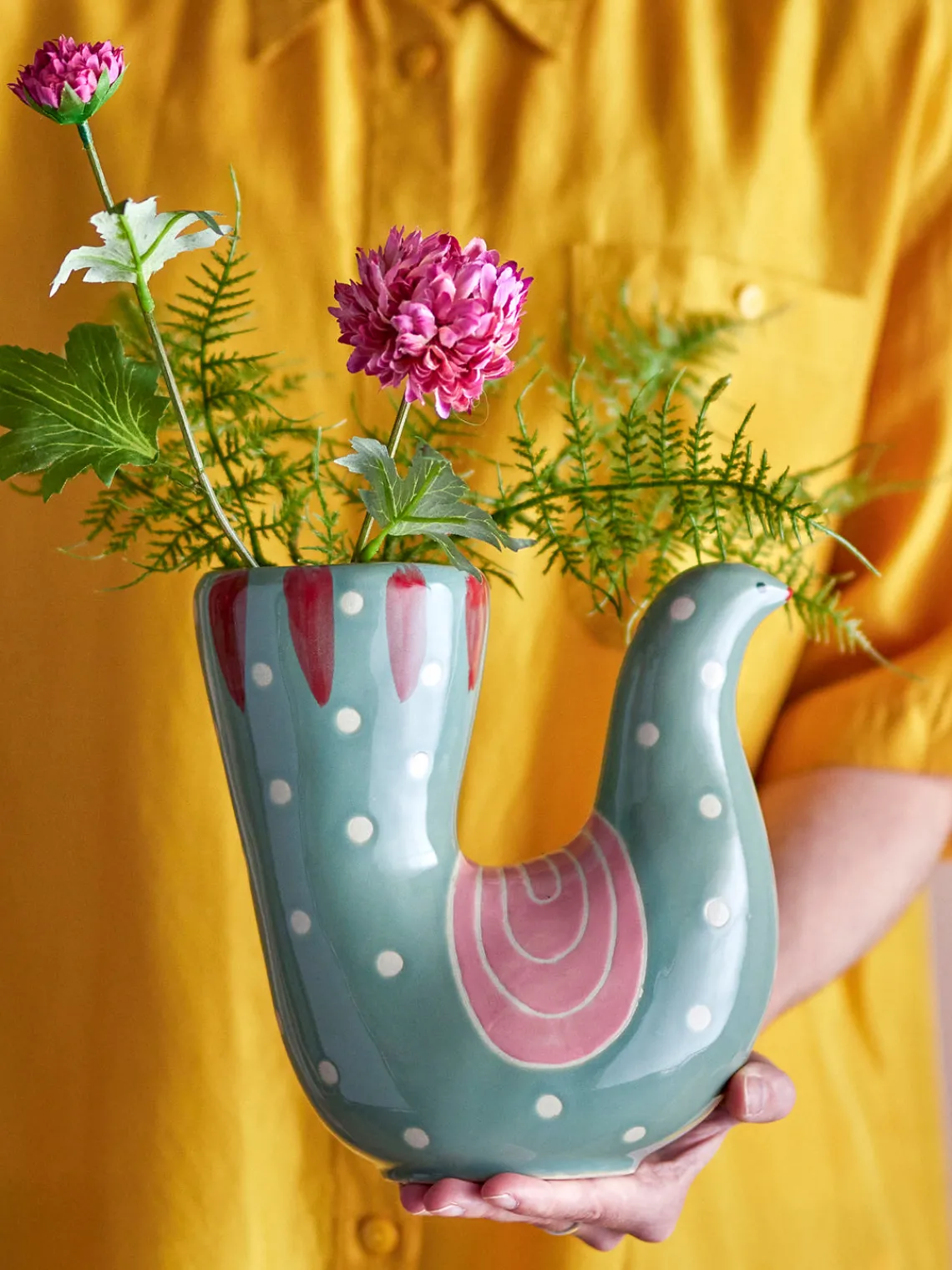 Bloomingville Jarrón pintado a mano Trudy, 19 cm^ Jarrones|Jarrones