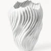 Westwing Collection Jarron decorativo XL con borde acanalado Milazzo, 44 cm