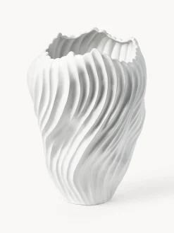 Westwing Collection Jarron decorativo XL con borde acanalado Milazzo, 44 cm