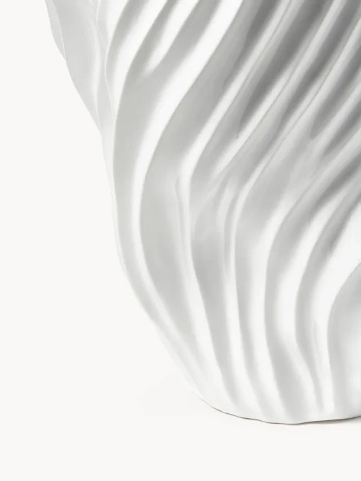 Westwing Collection Jarron decorativo XL con borde acanalado Milazzo, 44 cm