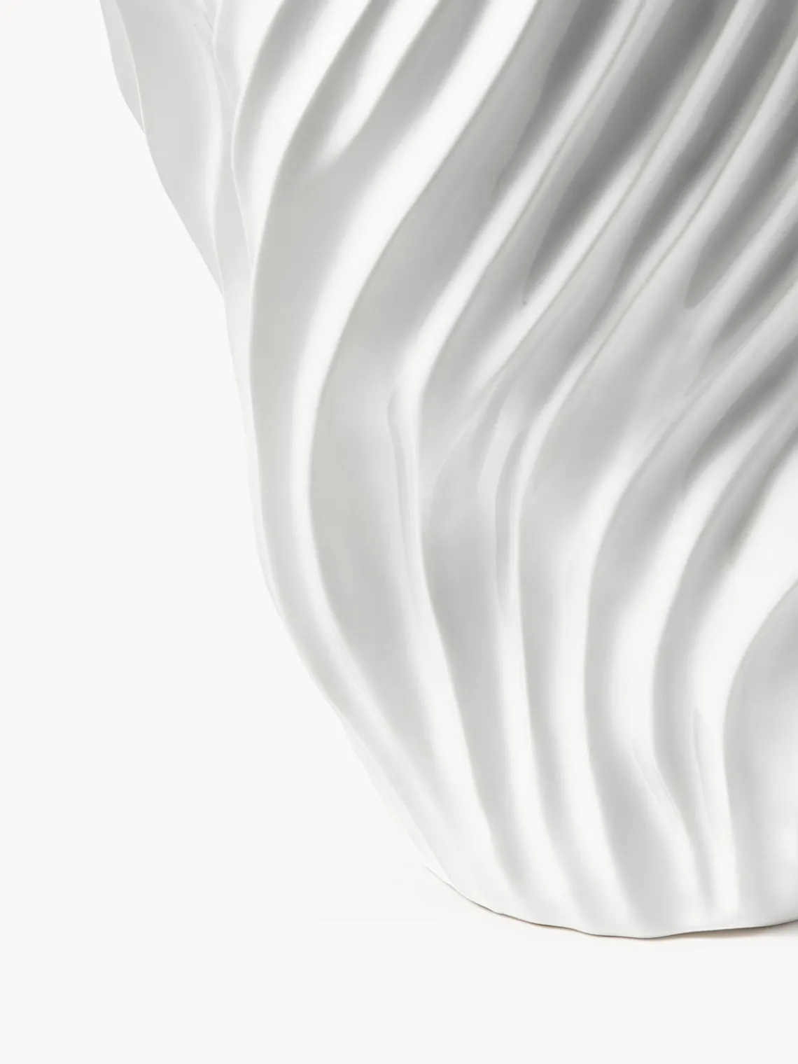 Westwing Collection Jarron decorativo XL con borde acanalado Milazzo, 44 cm