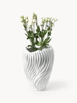 Westwing Collection Jarron decorativo XL con borde acanalado Milazzo, 44 cm