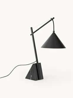 Westwing Collection Lámpara de mesa grande con base de mármol Reyna