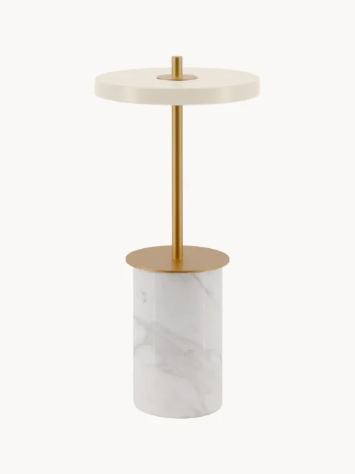 UMAGE Lámpara de mesa LED pequeña regulable de mármol Asteria, portátil
