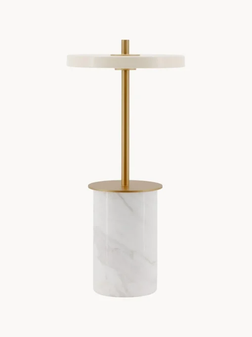 UMAGE Lámpara de mesa LED pequeña regulable de mármol Asteria, portátil