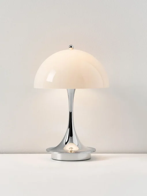 Louis Poulsen Lámpara de mesa LED regulable Panthella de diseño Verner Panton, 24 cm, portátil