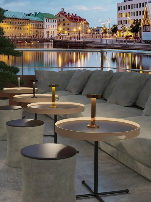 sompex Lámpara de mesa pequeña para exterior LED regulable B, portátil