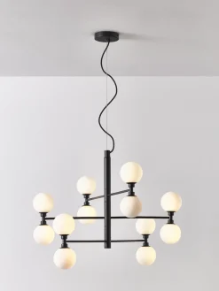 Westwing Collection Lámpara de techo grande de vidrio opalino Grover