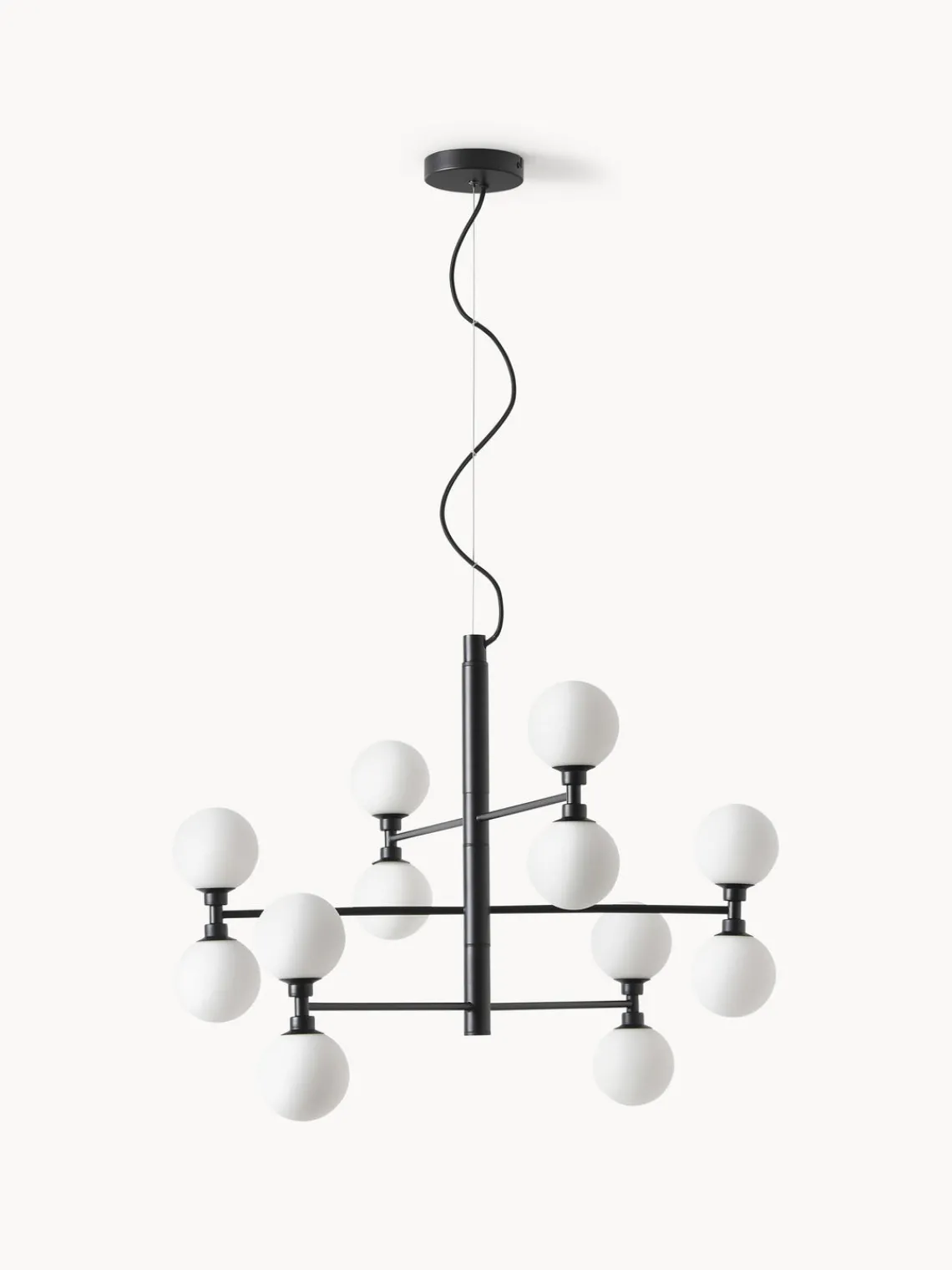 Westwing Collection Lámpara de techo grande de vidrio opalino Grover