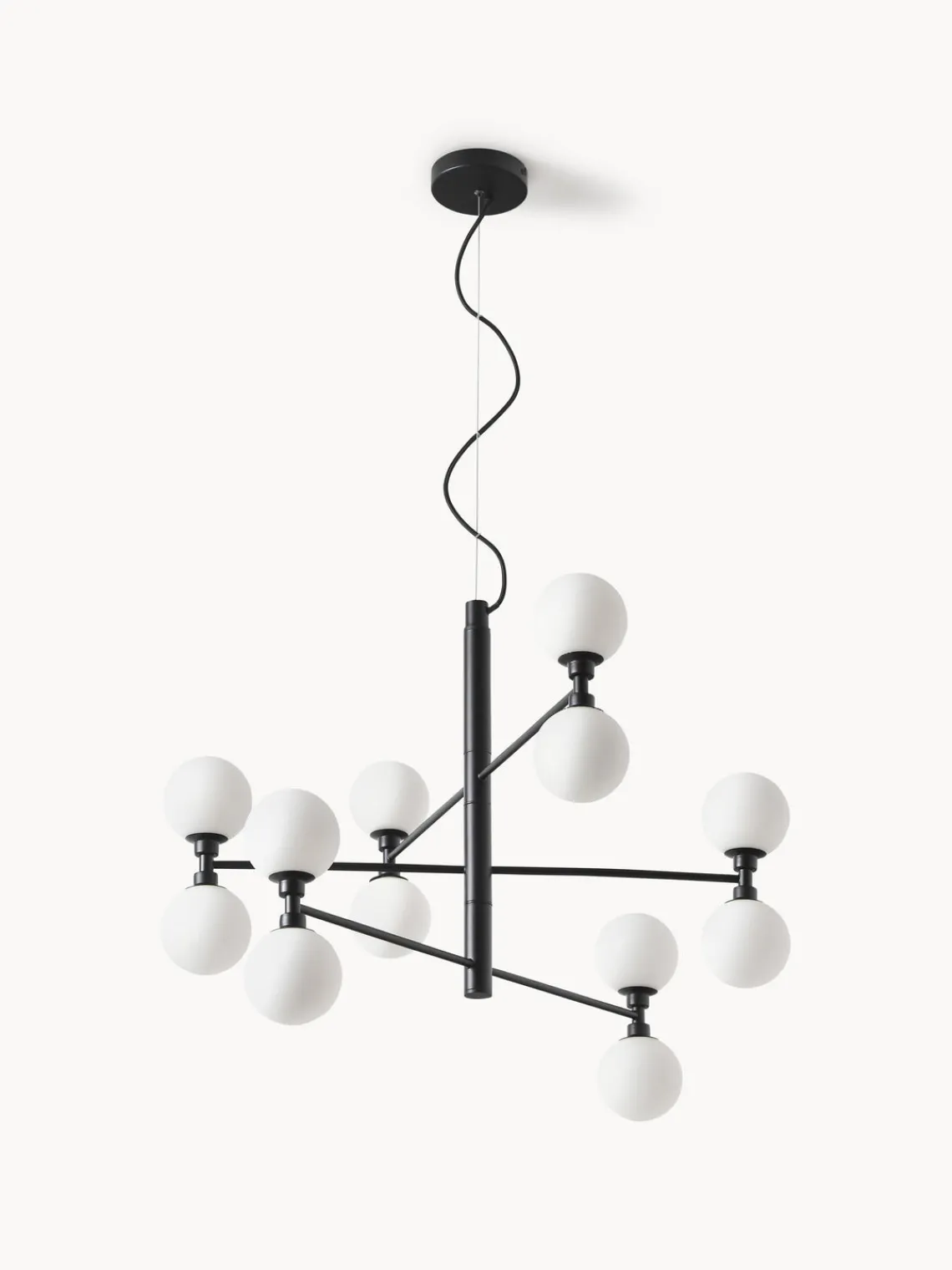 Westwing Collection Lámpara de techo grande de vidrio opalino Grover