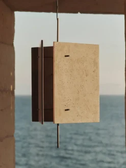 Ferm Living Lámpara de techo LED regulable de travertino Oeste