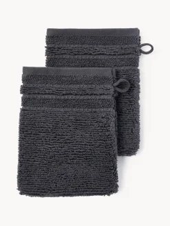 Westwing Collection Manoplas de baño con borde a rayas Luxe, 2 uds.^ Toallas|Mantas