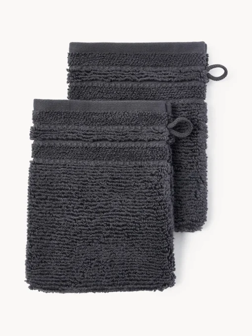 Westwing Collection Manoplas de baño con borde a rayas Luxe, 2 uds.^ Toallas|Mantas