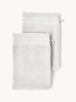 Westwing Collection Manoplas de baño de algodón ecológico Premium, 2 uds.