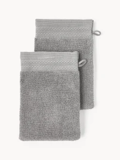 Westwing Collection Manoplas de baño de algodón ecológico Premium, 2 uds.^ Toallas|Mantas