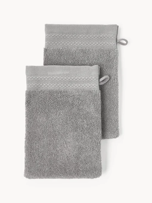 Westwing Collection Manoplas de baño de algodón ecológico Premium, 2 uds.^ Toallas|Mantas