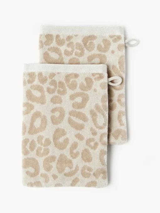 Westwing Collection Manoplas de baño Leo, 2 uds.^ Toallas|Mantas