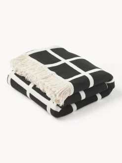 Westwing Collection Manta a cuadros con flecos Edison