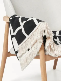 Westwing Collection Manta a cuadros con flecos Edison