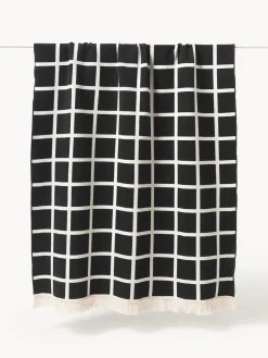 Westwing Collection Manta a cuadros con flecos Edison