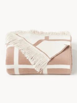 Westwing Collection Manta a cuadros con flecos Edison