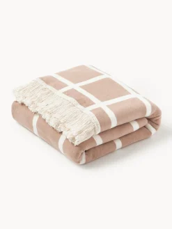 Westwing Collection Manta a cuadros con flecos Edison